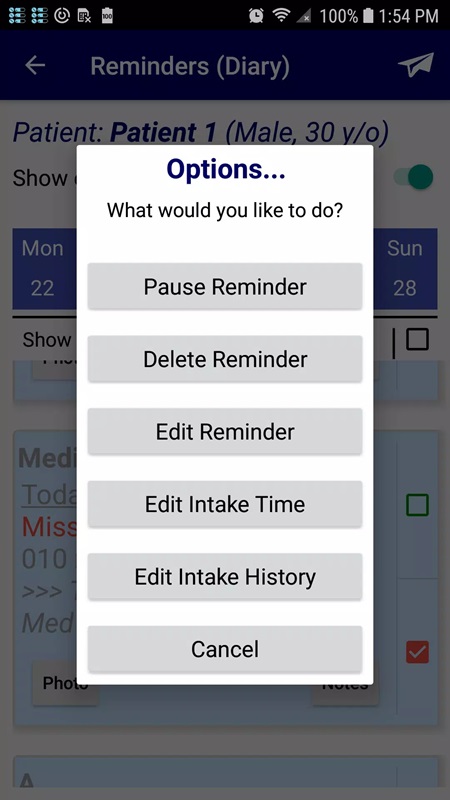 Feel free to edit and delete reminders in MedList Pro MOD APK