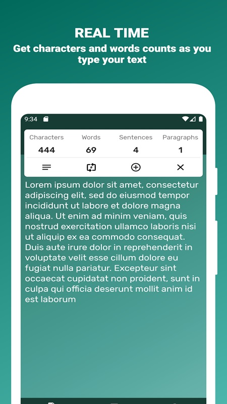 Count characters, sentences, and paragraphs accurately in Word Counter MOD APK