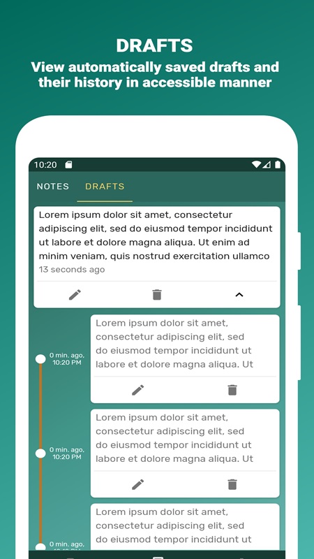 Automatically save draft notes and text snippets in Word Counter MOD APK