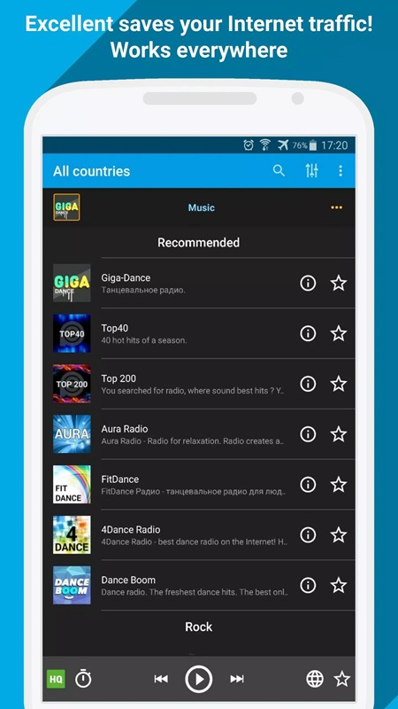 A wide variety of genres and radio stations to choose from in PCRADIO MOD APK