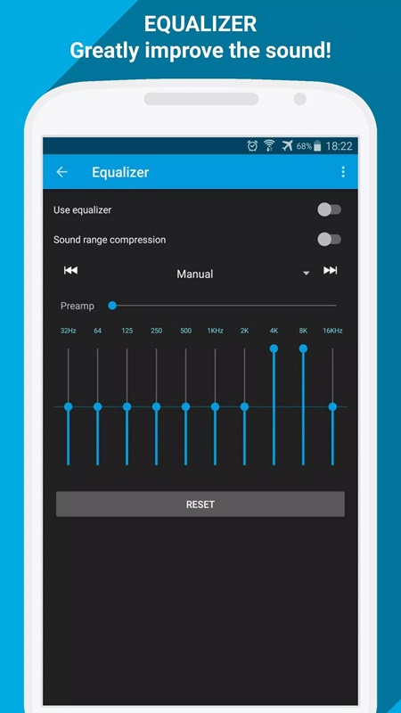 Adjust the output audio quality in PCRADIO MOD APK