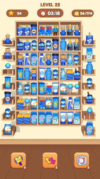 Complete different levels in Goods Mix Puzzle Master MOD APK