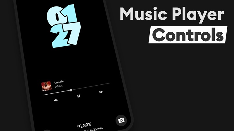 Easily control the music player on the home screen in AOD Flow MOD APK