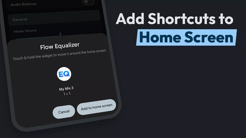 Create widgets that display right on the main screen in Flow Equalizer MOD APK
