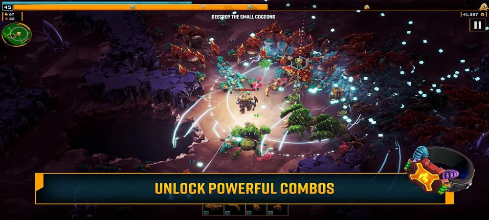 Fight against various enemies in Deep Rock Galactic Survivor MOD APK