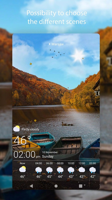 Choose from a variety of colorful wallpapers in Weather Live Wallpapers MOD APK