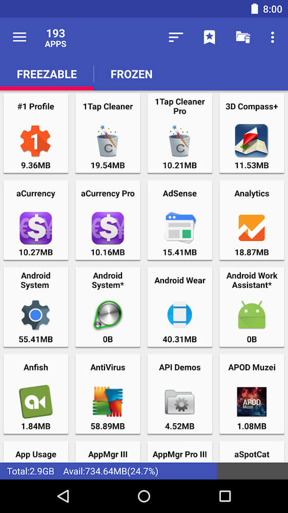 AppMgr Pro III (App 2 SD, Hide and Freeze apps)