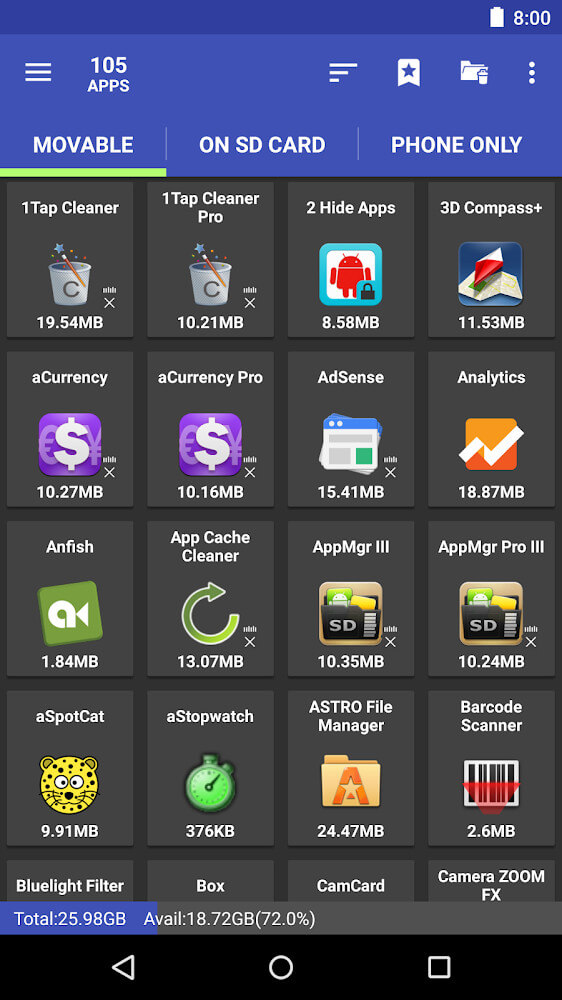 AppMgr Pro III (App 2 SD, Hide and Freeze apps)