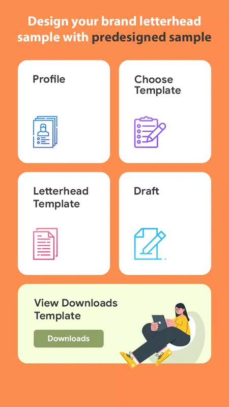 Create and customize letter templates and personal information in Professional Letterhead Maker MOD APK