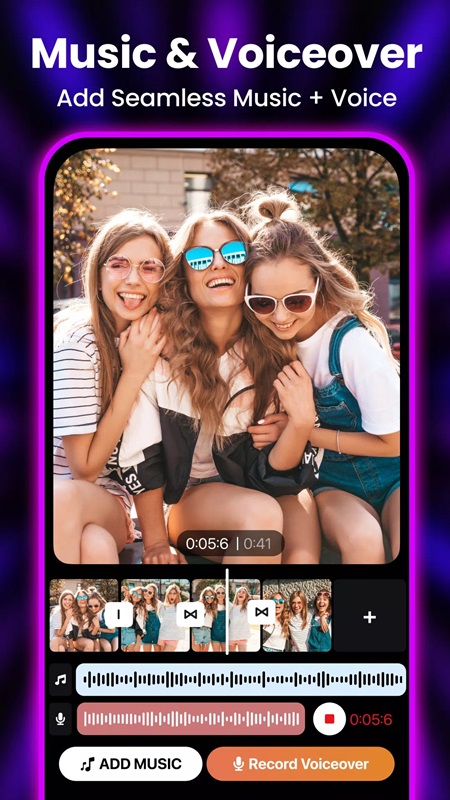 Add your favorite music to your videos in Templix MOD APK