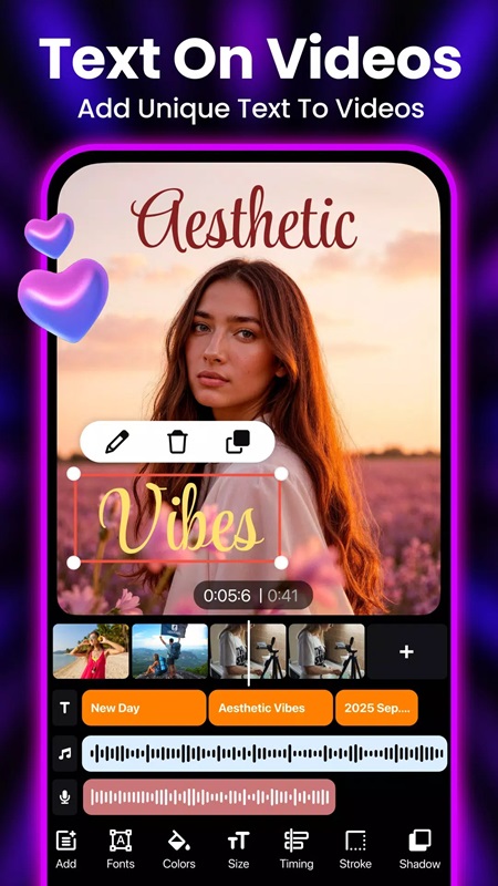 Easily add text to videos in Templix MOD APK