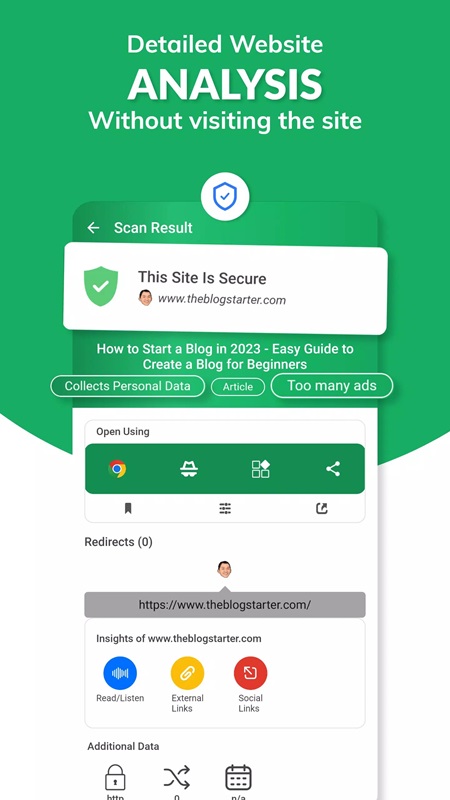 Check and scan all websites to ensure safety in LinkWall MOD APK