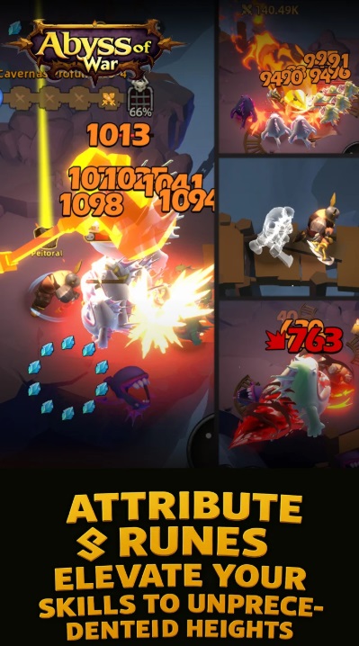 Face many different types of weak and strong monsters in Abyss Of War MOD APK