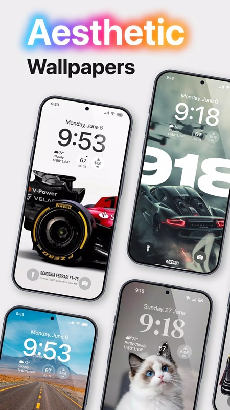 Feel free to create and change the wallpaper to your liking in Launcher OS MOD APK