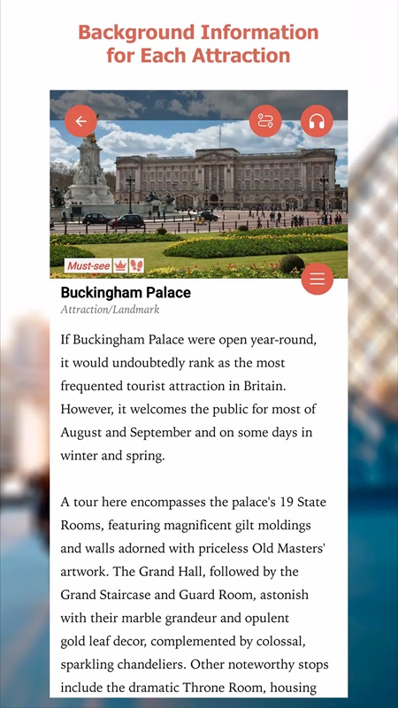Many detailed articles related to tourist destinations are available in GPSmyCity MOD APK