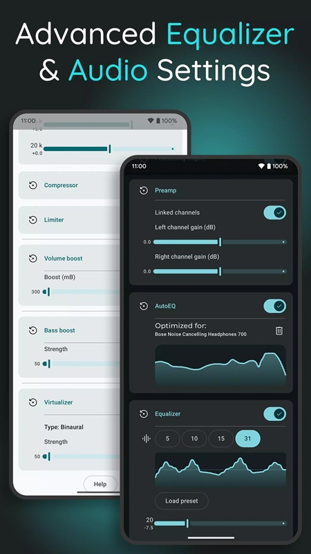 Adjust the sound settings to your liking in Symfonium MOD APK