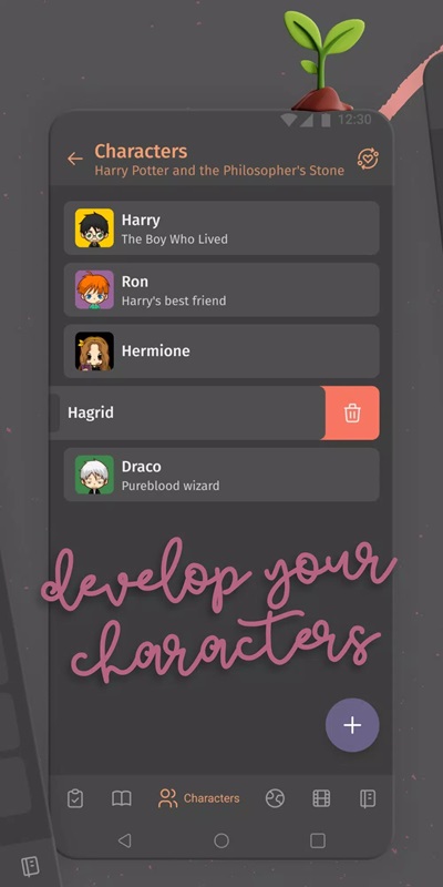 Build characters in your novels in Fabula. Story Planner MOD APK