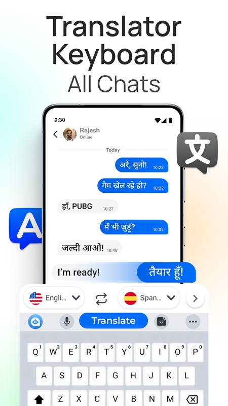 Translate conversations and text using Translate Chat & Keyboard MOD APK