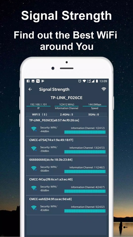 Monitor detailed Wifi parameters after each test in WiFi Router Master & Analyzer MOD APK