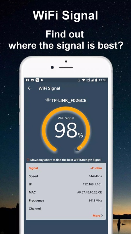 Monitor Wifi signal strength in WiFi Router Master & Analyzer MOD APK