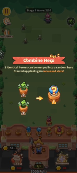 Merge heroes to make them stronger in Bloom & Boom MOD APK