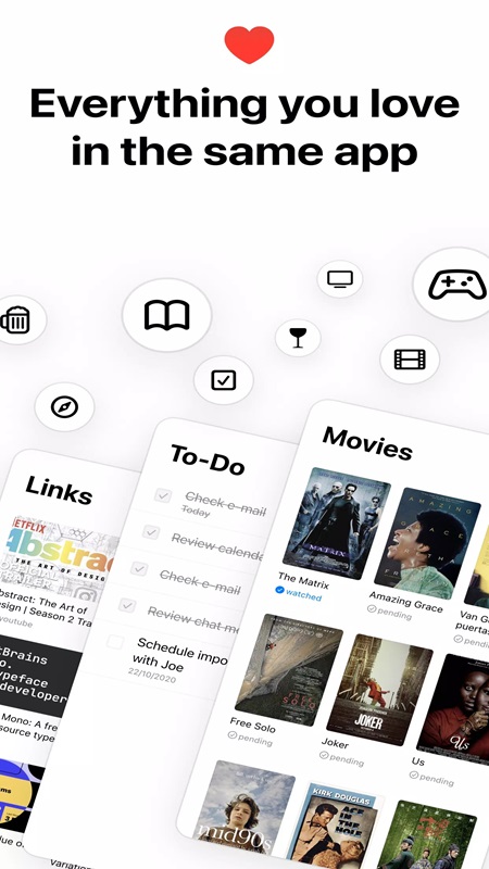 Track and organize your favorite content in Listy MOD APK