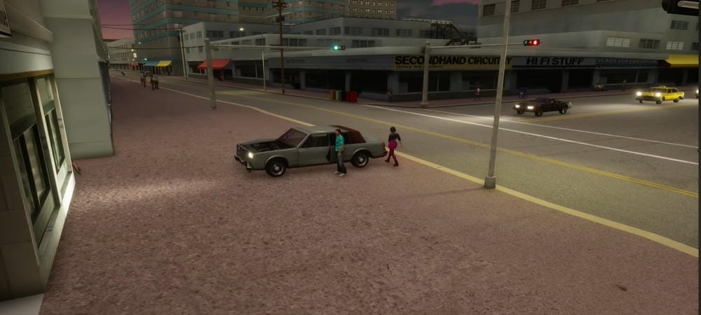Engage in conversations with gang members in GTA Vice City Definitive Edition MOD APK