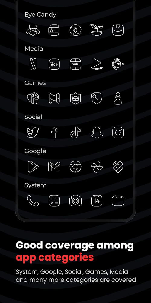 Vera Outline White Icon Pack