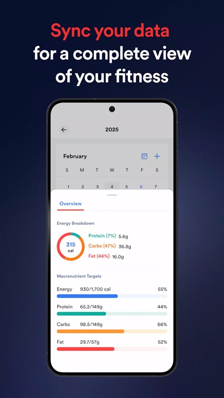 Synchronize health data with other devices in Caliber Strength Training MOD APK