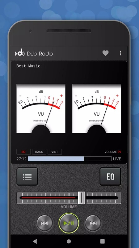 Control the playback volume of stations in Dub Radio MOD APK