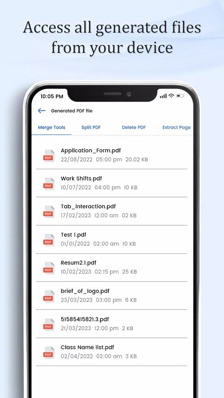 Easily search and manage merged PDF files in PDF Tools MOD APK