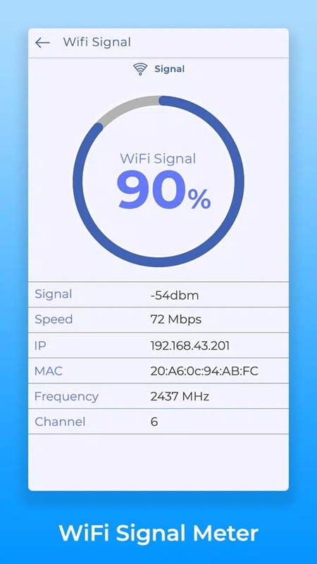 Easily measure Wifi connection signal strength information in Block WiFi & IP Tools MOD APK