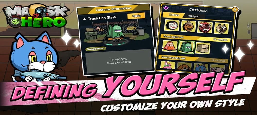 Freely customize your hero's appearance in MaskHero MOD APK