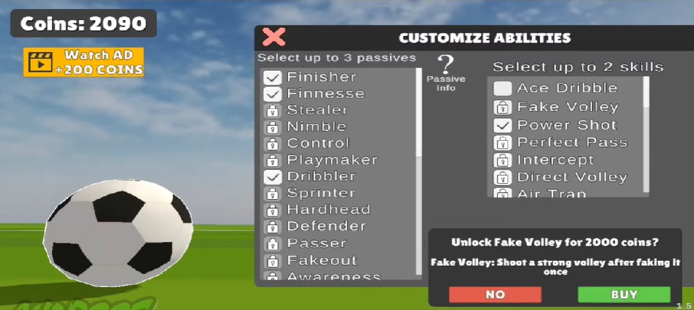 Choose skills for your player in Unmatched EGO MOD APK