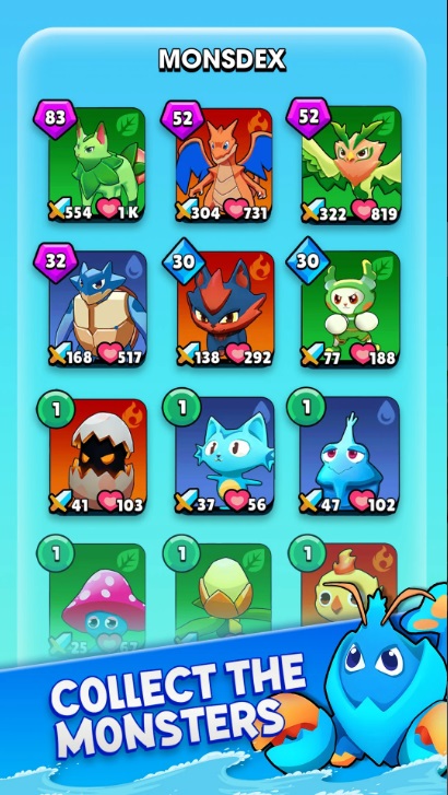 There are more than 200 types of monsters for players to collect and raise in Negamon Lite MOD APK