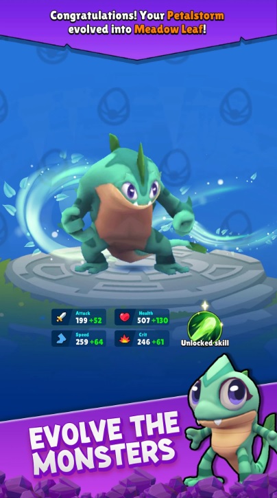 Upgrade the power of monsters in Negamon Lite MOD APK