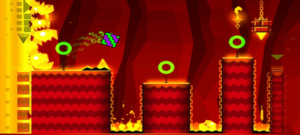 Confront increasingly challenging levels in Geometry Dash Meltdown MOD APK