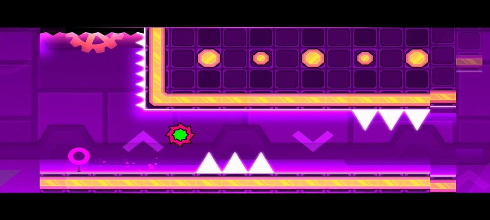 There are even the narrowest sections of road in Geometry Dash Meltdown MOD APK.