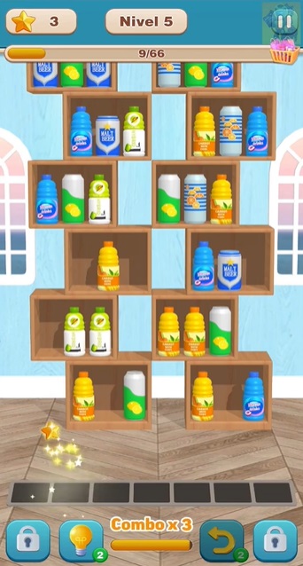 Challenge yourself to overcome different shelves in Triple Master 3D MOD APK