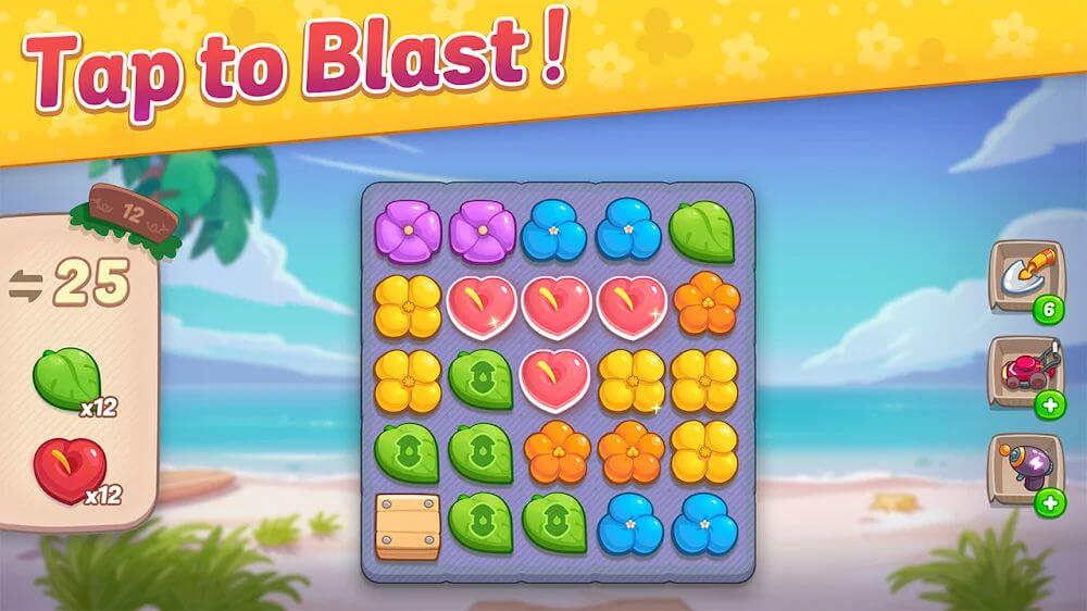 Ohana Island: Blast flowers and build