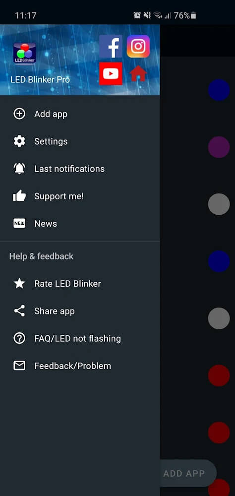 LED Blinker Notifications Pro -AoD-Manage lights