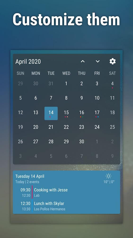 Event Flow Calendar Widget