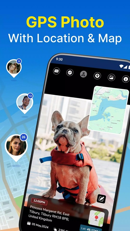 Quickly tag locations based on maps in GPS Photo MOD APK
