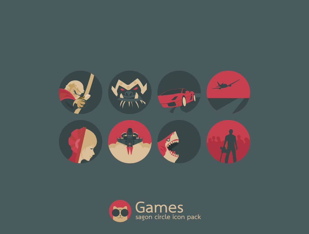 Sagon Circle: Dark Icon Pack