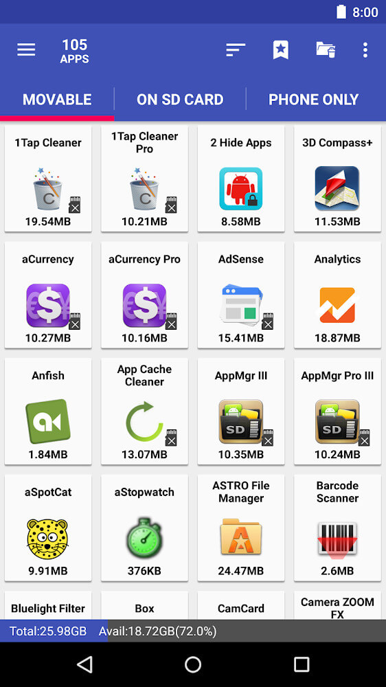AppMgr Pro III (App 2 SD, Hide and Freeze apps)