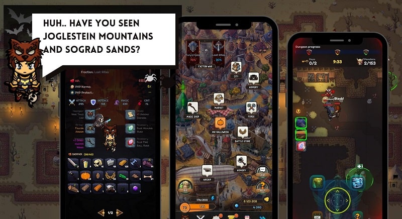 Download Exoria Online Idle MMORPG MOD APK 2.2.0 (Menu, Dumb enemy)