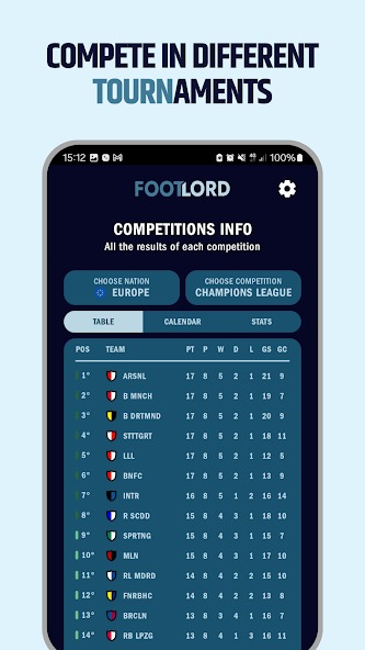 Choose the right players for your team in FootLord MOD APK