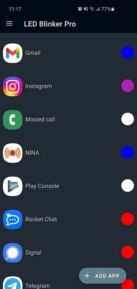 LED Blinker Notifications Pro -AoD-Manage lights
