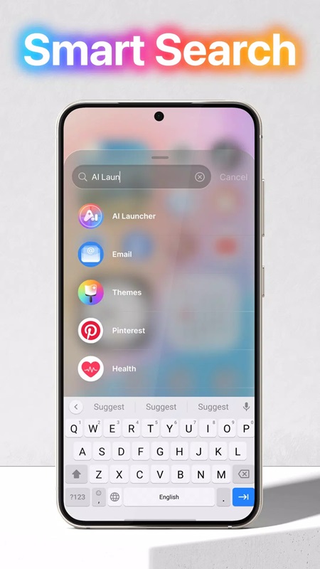Shorten application search time through smart search feature in Launcher OS MOD APK