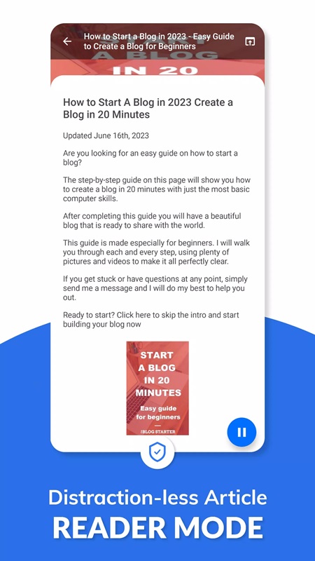 Use TTS article reading mode to optimize content tracking time in LinkWall MOD APK